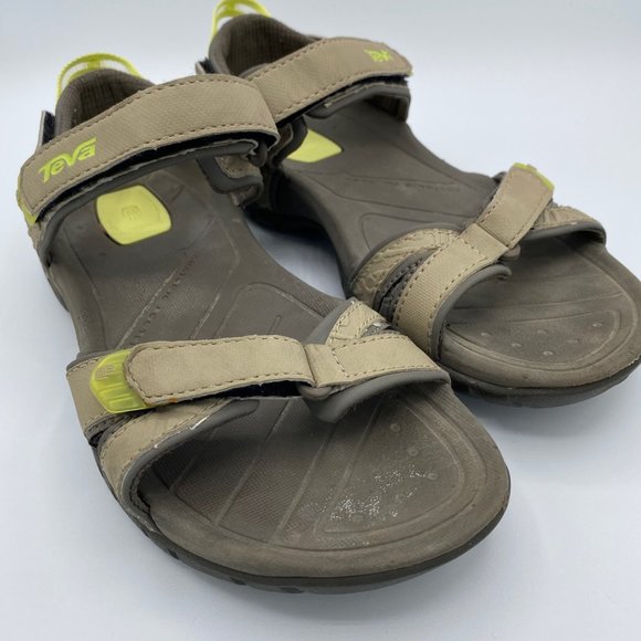 Teva tan and green sandals size‎ 5 - Picture 1 of 7